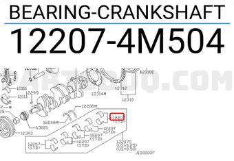Nissan 122074M504 BEARING-CRANKSHAFT