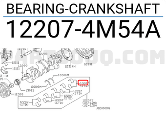 Nissan 122074M54A BEARING-CRANKSHAFT