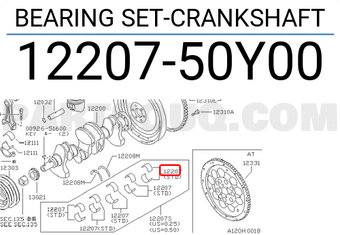 Nissan 1220750Y00 BEARING SET-CRANKSHAFT