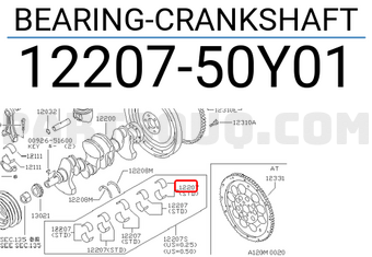 Nissan 1220750Y01 BEARING-CRANKSHAFT