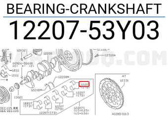 Nissan 1220753Y03 BEARING-CRANKSHAFT