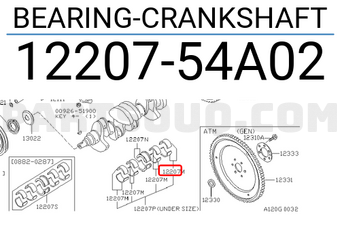 Nissan 1220754A02 BEARING-CRANKSHAFT