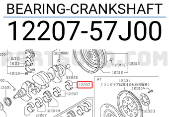 Nissan 1220757J00 BEARING-CRANKSHAFT