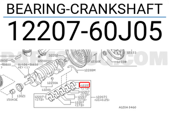 Nissan 1220760J05 BEARING-CRANKSHAFT