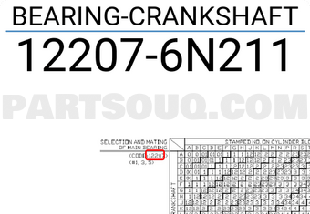 Nissan 122076N211 BEARING-CRANKSHAFT