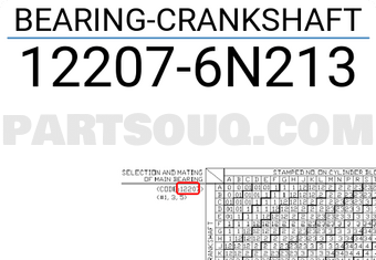 Nissan 122076N213 BEARING-CRANKSHAFT