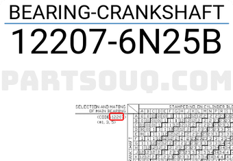 Nissan 122076N25B BEARING-CRANKSHAFT