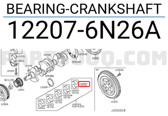 Nissan 122076N26A BEARING-CRANKSHAFT