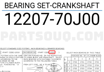 Nissan 1220770J00 BEARING SET-CRANKSHAFT