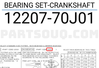 Nissan 1220770J01 BEARING SET-CRANKSHAFT