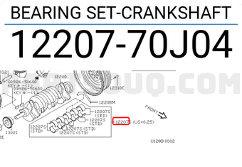 Nissan 1220770J04 BEARING SET-CRANKSHAFT