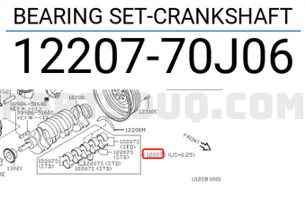 Nissan 1220770J06 BEARING SET-CRANKSHAFT