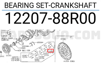 Nissan 1220788R00 BEARING SET-CRANKSHAFT