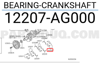Nissan 12207AG000 BEARING-CRANKSHAFT