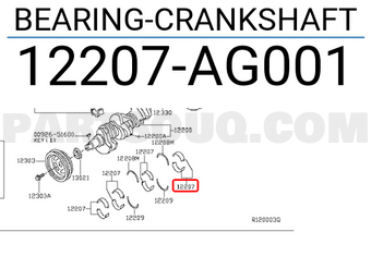 Nissan 12207AG001 BEARING-CRANKSHAFT