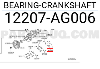 Nissan 12207AG006 BEARING-CRANKSHAFT