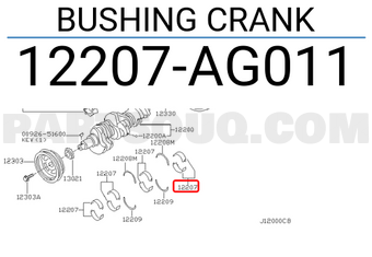 Nissan 12207AG011 BUSHING CRANK