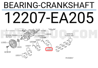 Nissan 12207EA205 BEARING-CRANKSHAFT