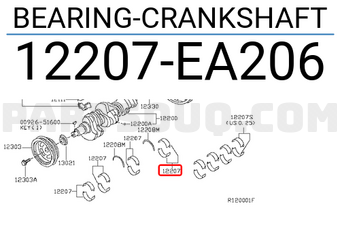 Nissan 12207EA206 BEARING-CRANKSHAFT