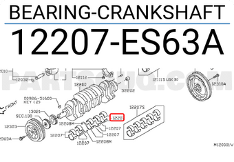 Nissan 12207ES63A BEARING-CRANKSHAFT