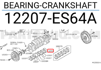 Nissan 12207ES64A BEARING-CRANKSHAFT