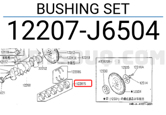 Nissan 12207J6504 BUSHING SET