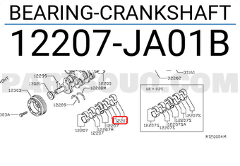 Nissan 12207JA01B BEARING-CRANKSHAFT