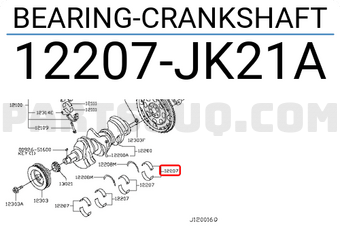 Nissan 12207JK21A BEARING-CRANKSHAFT
