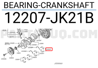 Nissan 12207JK21B BEARING-CRANKSHAFT