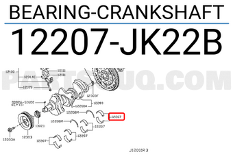 Nissan 12207JK22B BEARING-CRANKSHAFT