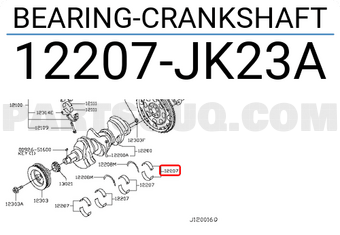Nissan 12207JK23A BEARING-CRANKSHAFT