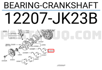 Nissan 12207JK23B BEARING-CRANKSHAFT