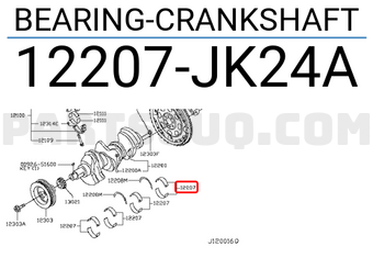 Nissan 12207JK24A BEARING-CRANKSHAFT