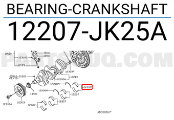 Nissan 12207JK25A BEARING-CRANKSHAFT