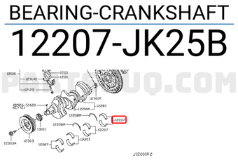 Nissan 12207JK25B BEARING-CRANKSHAFT