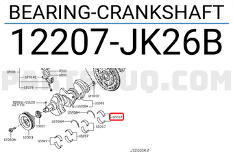 Nissan 12207JK26B BEARING-CRANKSHAFT