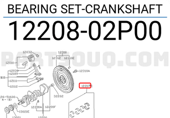 Nissan 1220802P00 BEARING SET-CRANKSHAFT
