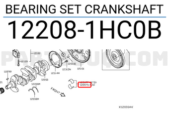 Nissan 122081HC0B BEARING SET CRANKSHAFT