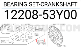 Nissan 1220853Y00 BEARING SET-CRANKSHAFT