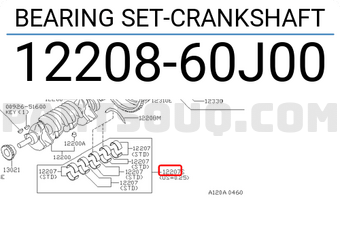 Nissan 1220860J00 BEARING SET-CRANKSHAFT