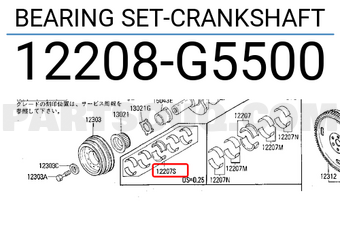 Nissan 12208G5500 BEARING SET-CRANKSHAFT