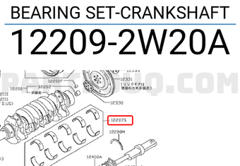 Nissan 122092W20A BEARING SET-CRANKSHAFT