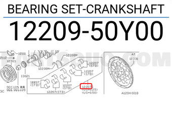Nissan 1220950Y00 BEARING SET-CRANKSHAFT