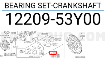 Nissan 1220953Y00 BEARING SET-CRANKSHAFT