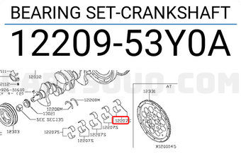 Nissan 1220953Y0A BEARING SET-CRANKSHAFT