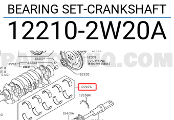 Nissan 122102W20A BEARING SET-CRANKSHAFT