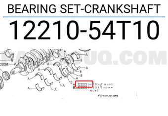 Nissan 1221054T10 BEARING SET-CRANKSHAFT