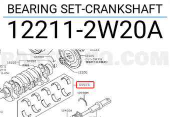 Nissan 122112W20A BEARING SET-CRANKSHAFT