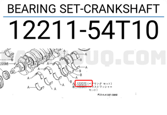 Nissan 1221154T10 BEARING SET-CRANKSHAFT