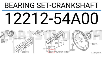 Nissan 1221254A00 BEARING SET-CRANKSHAFT